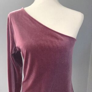 Old Navy Velvet One-Shoulder Long Sleeve Top - Size Large